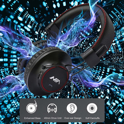 Nia S3000 Over Ear Music Headset Wireless Bluetooth Headphones