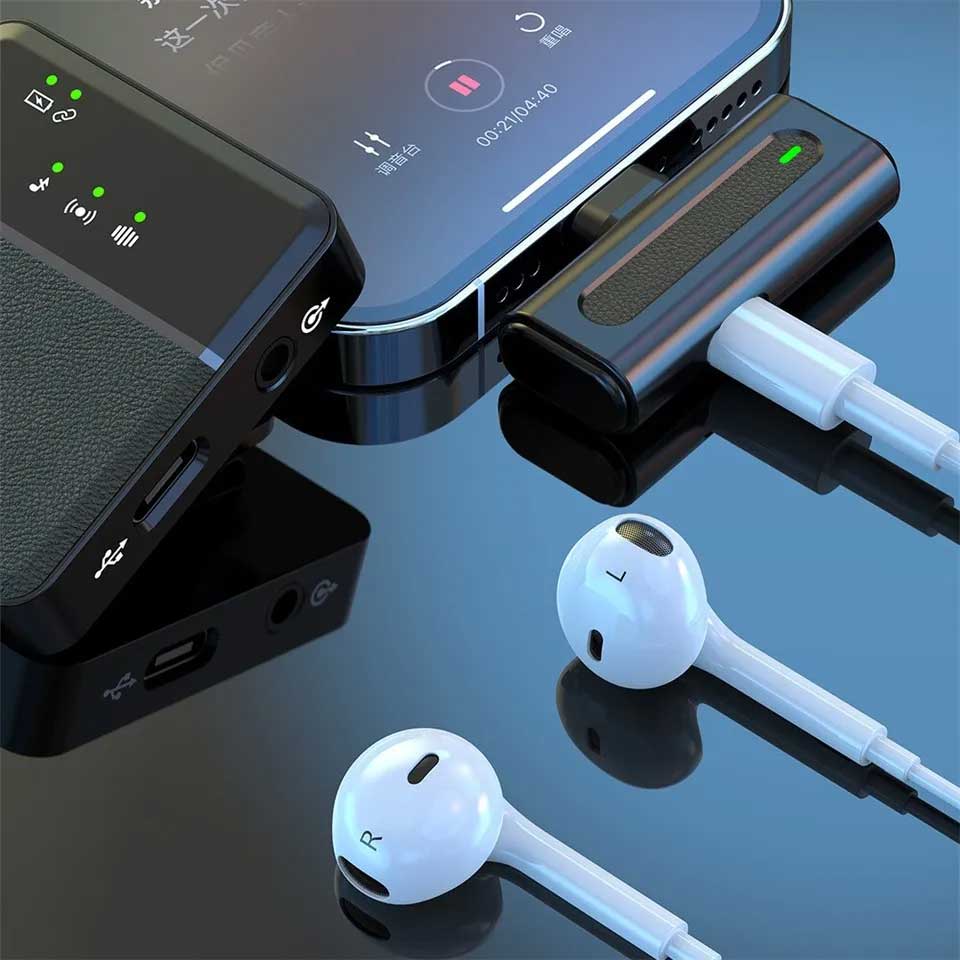 Sx8 Type-c/iphone Dual Professional Lavalier Wireless Microphone For Interview, Vlog, Live Mic Noise Reduction
