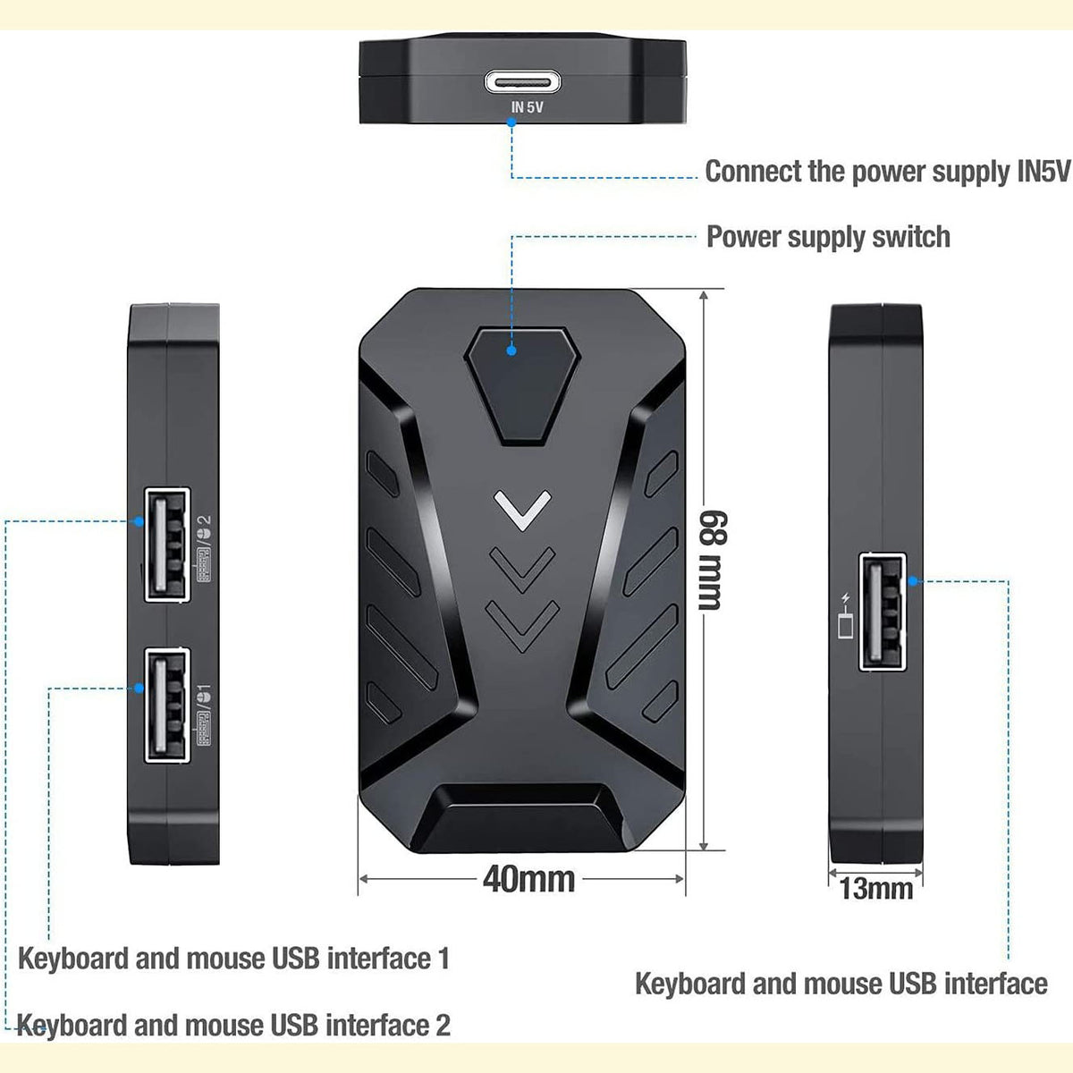 Gaming Wireless Bluetooth 5 In 1 Combo Keyboard And Mouse