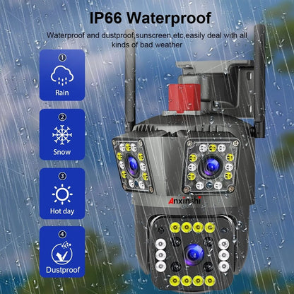 Speed-x (spz-803) 3 Camera Lens Wifi Outdoor 6mp Color Night Vision With V380 Pro App