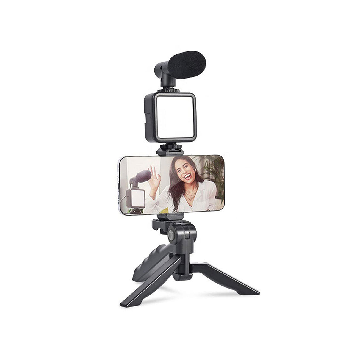 Ay-49 Video Making Kit Vlogging Tripod Triple Band Light